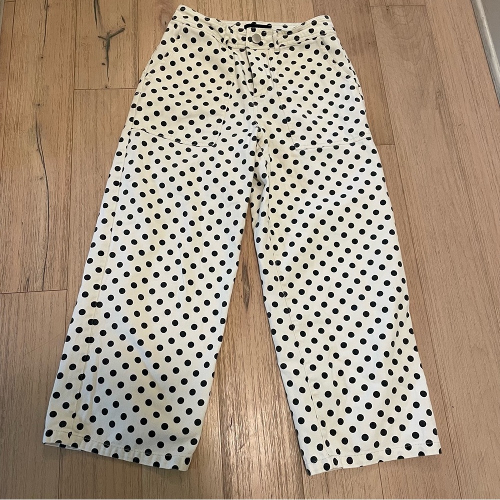 Who What Wear Wideleg High Waist Polka Dot Pants